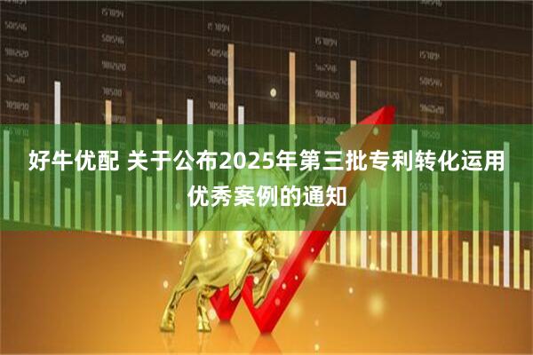好牛优配 关于公布2025年第三批专利转化运用优秀案例的通知